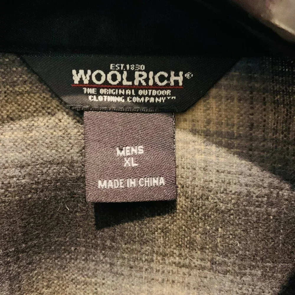 Vintage Woolrich Shirt Jacket Heavy Wool Plaid Flannel Mens XL Heavy Chamois